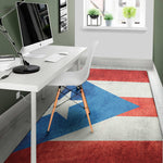 Grunge Puerto Rican Flag Print Area Rug