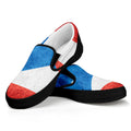 Grunge Puerto Rican Flag Print Black Slip On Sneakers
