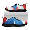 Grunge Puerto Rican Flag Print Black Running Shoes