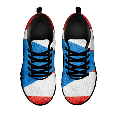 Grunge Puerto Rican Flag Print Black Sneakers