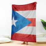 Grunge Puerto Rican Flag Print Blanket