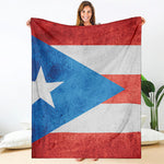 Grunge Puerto Rican Flag Print Blanket