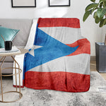Grunge Puerto Rican Flag Print Blanket