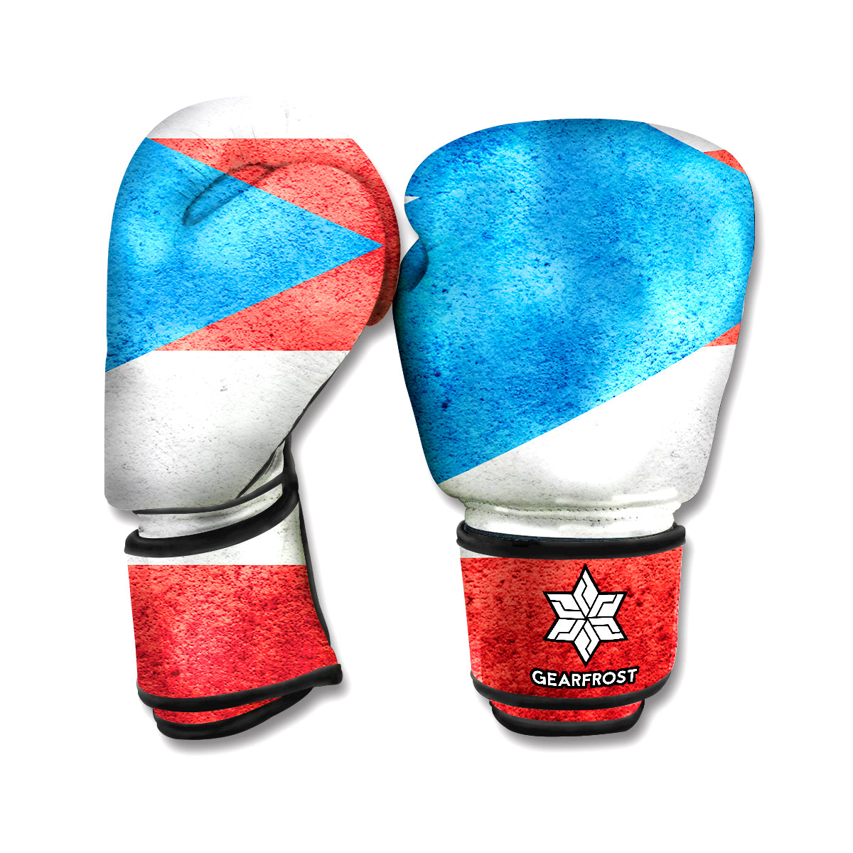 Grunge Puerto Rican Flag Print Boxing Gloves