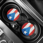 Grunge Puerto Rican Flag Print Car Coasters