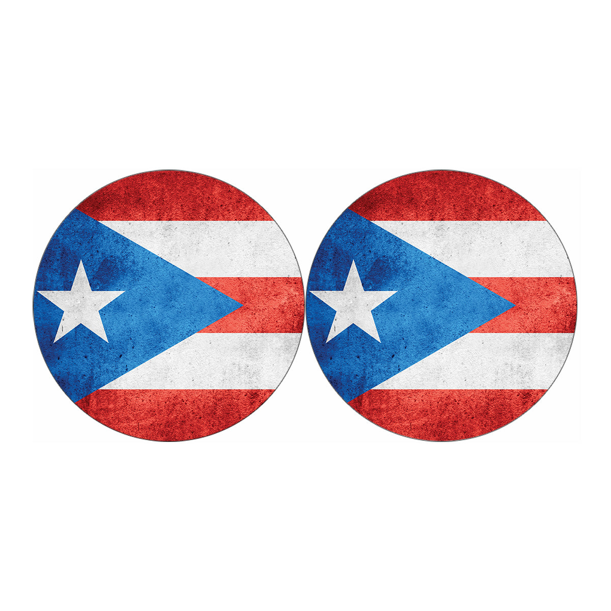 Grunge Puerto Rican Flag Print Car Coasters