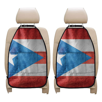Grunge Puerto Rican Flag Print Car Seat Organizers