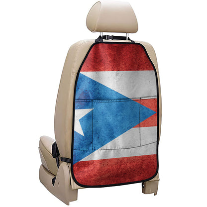 Grunge Puerto Rican Flag Print Car Seat Organizers