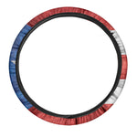Grunge Puerto Rican Flag Print Car Steering Wheel Cover