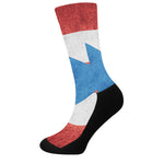 Grunge Puerto Rican Flag Print Crew Socks