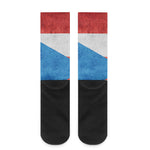 Grunge Puerto Rican Flag Print Crew Socks