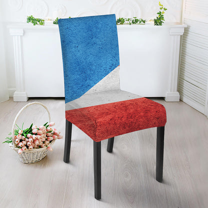 Grunge Puerto Rican Flag Print Dining Chair Slipcover