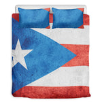 Grunge Puerto Rican Flag Print Duvet Cover Bedding Set