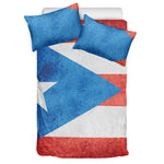 Grunge Puerto Rican Flag Print Duvet Cover Bedding Set