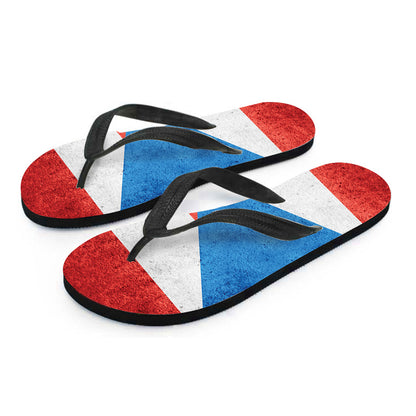 Grunge Puerto Rican Flag Print Flip Flops