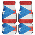 Grunge Puerto Rican Flag Print Front and Back Car Floor Mats