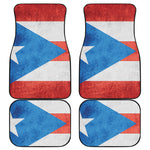 Grunge Puerto Rican Flag Print Front and Back Car Floor Mats