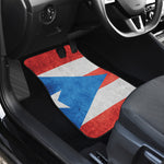Grunge Puerto Rican Flag Print Front and Back Car Floor Mats