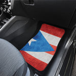 Grunge Puerto Rican Flag Print Front and Back Car Floor Mats