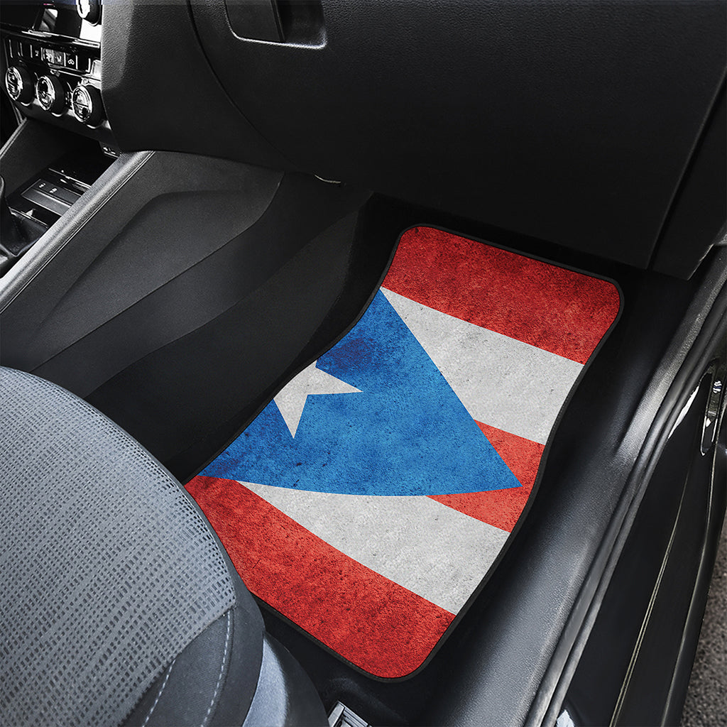 Grunge Puerto Rican Flag Print Front Car Floor Mats