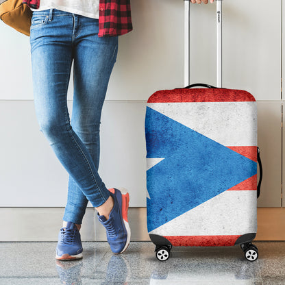 Grunge Puerto Rican Flag Print Luggage Cover