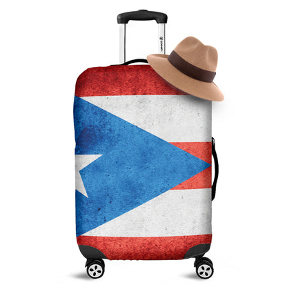 Grunge Puerto Rican Flag Print Luggage Cover