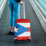 Grunge Puerto Rican Flag Print Luggage Cover
