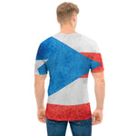 Grunge Puerto Rican Flag Print Men's T-Shirt
