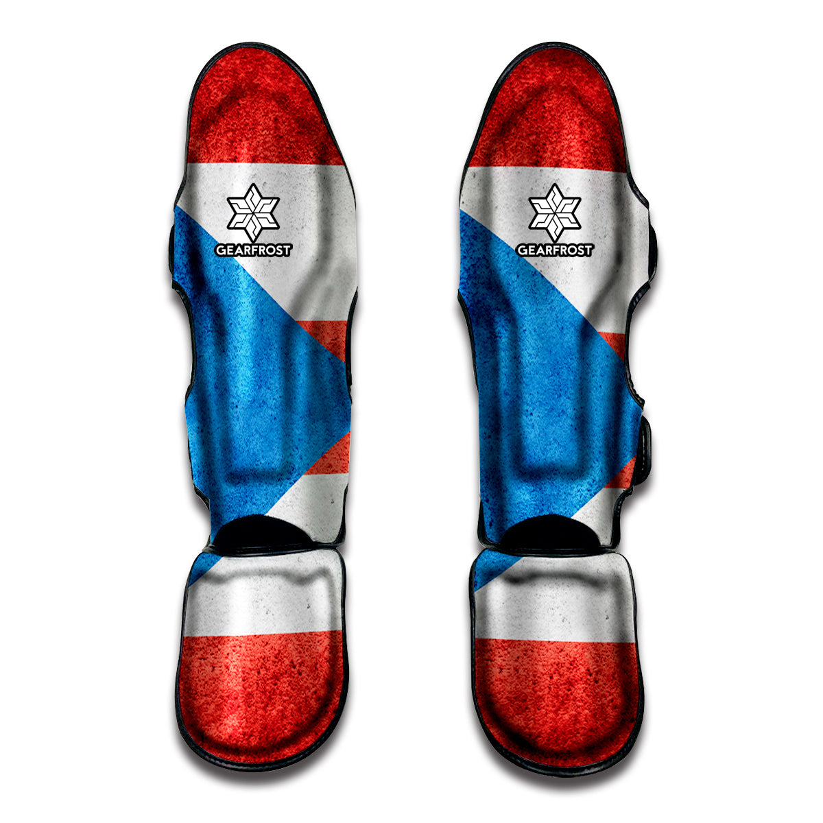 Grunge Puerto Rican Flag Print Muay Thai Shin Guard