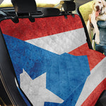 Grunge Puerto Rican Flag Print Pet Car Back Seat Cover