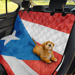 Grunge Puerto Rican Flag Print Pet Car Back Seat Cover