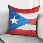 Grunge Puerto Rican Flag Print Pillow Cover