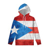 Grunge Puerto Rican Flag Print Pullover Hoodie