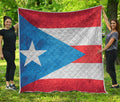 Grunge Puerto Rican Flag Print Quilt
