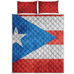 Grunge Puerto Rican Flag Print Quilt Bed Set