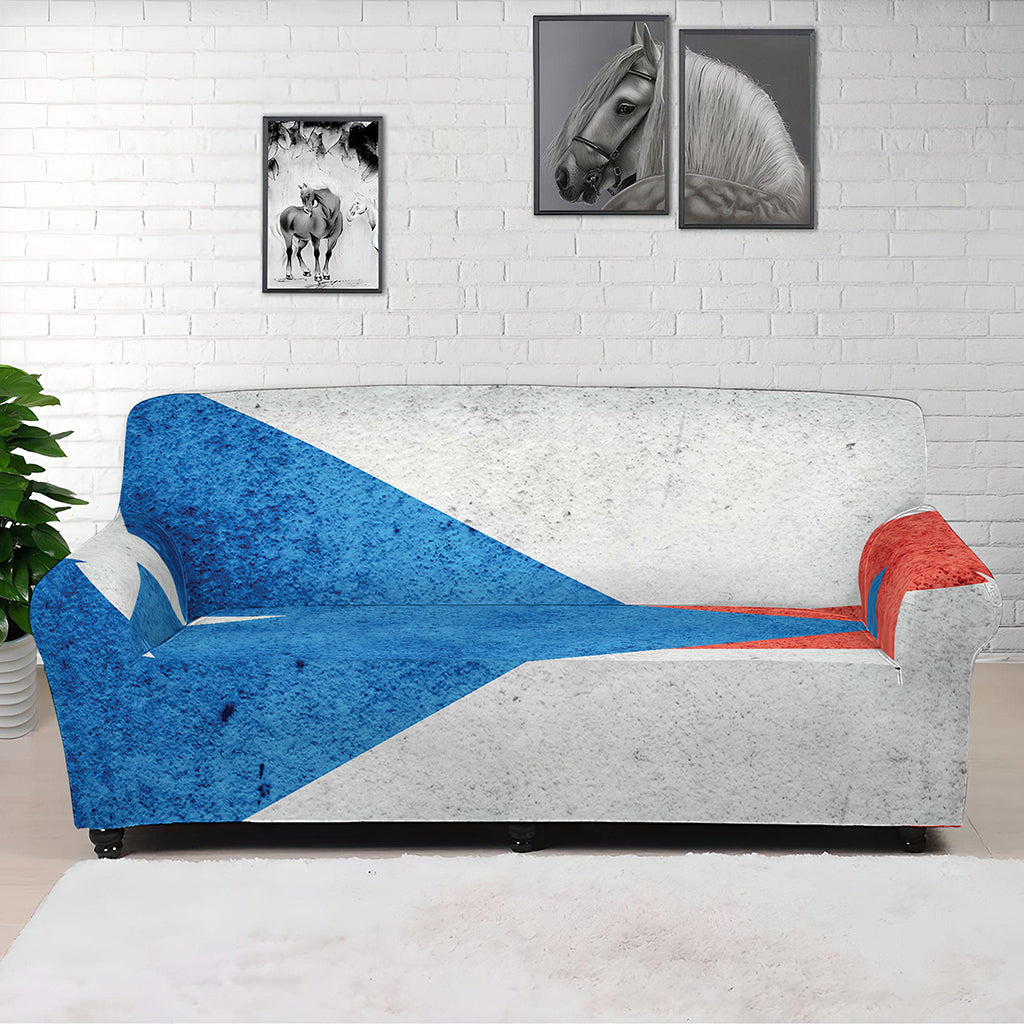 Grunge Puerto Rican Flag Print Sofa Cover