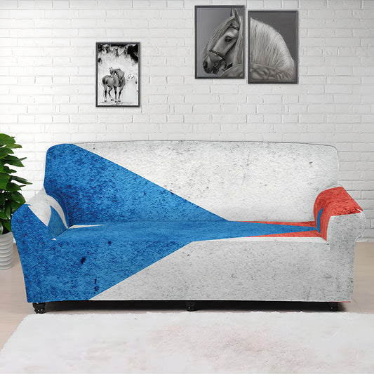 Grunge Puerto Rican Flag Print Sofa Cover
