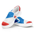 Grunge Puerto Rican Flag Print White Slip On Sneakers