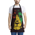 Grunge Rasta Lion Print Apron