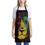 Grunge Rasta Lion Print Apron