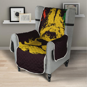 Grunge Rasta Lion Print Armchair Protector