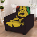 Grunge Rasta Lion Print Armchair Slipcover