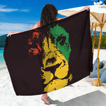 Grunge Rasta Lion Print Beach Sarong Wrap