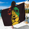 Grunge Rasta Lion Print Beach Sarong Wrap