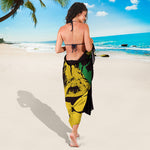 Grunge Rasta Lion Print Beach Sarong Wrap