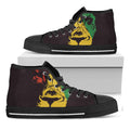 Grunge Rasta Lion Print Black High Top Sneakers