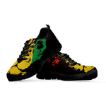 Grunge Rasta Lion Print Black Sneakers