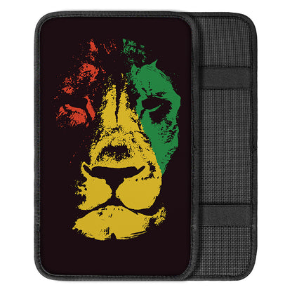Grunge Rasta Lion Print Car Center Console Cover