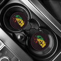 Grunge Rasta Lion Print Car Coasters