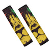 Grunge Rasta Lion Print Car Seat Belt Covers